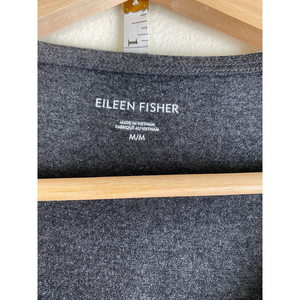 Eileen Fisher Stretch Jersey Tunic Tee Gray High Low Top Medium - Picture 8 of 10
